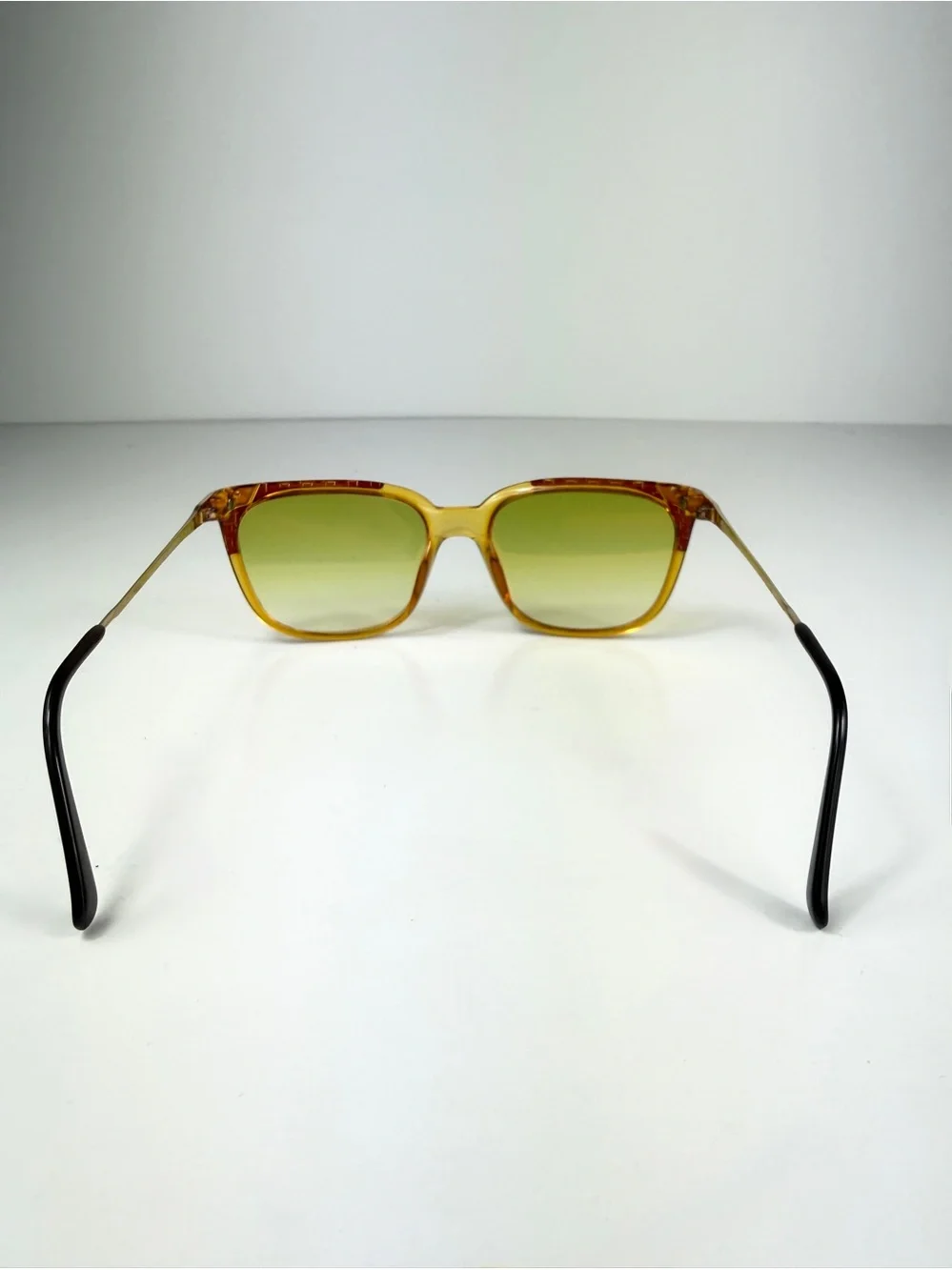 VTG Christian Dior 2403 Croc Embossed Butterfly Cat Eye CD Logo Yellow Burgundy